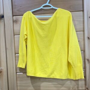 CAbi Bright Yellow Off-Shoulder Sweater